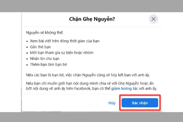 Nhấn Xác nhận