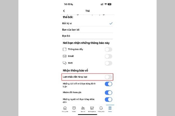 Chọn mục “Lượt nhắc đến hàng loạt”