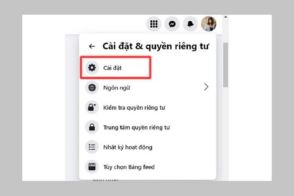 Chọn Cài đặt