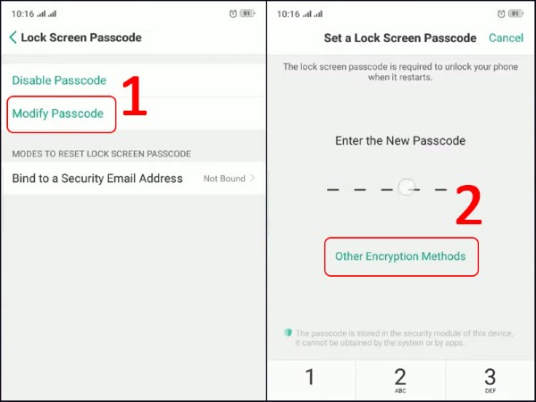 Chọn Hình thức mật khẩu khác (Other Encryption Methods)