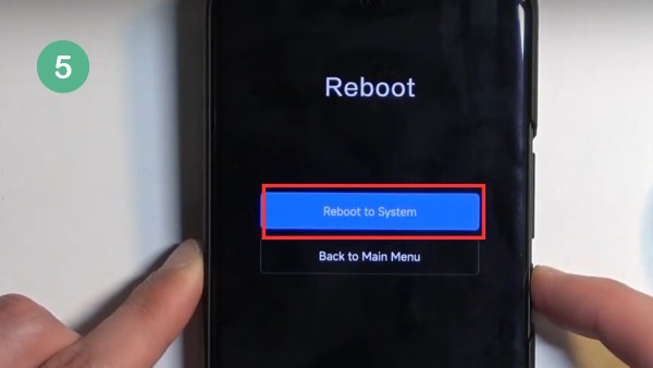 Chọn Reboot to System