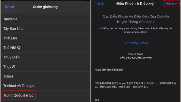 Nhấn Đồng ý với các điều khoản sử dụng