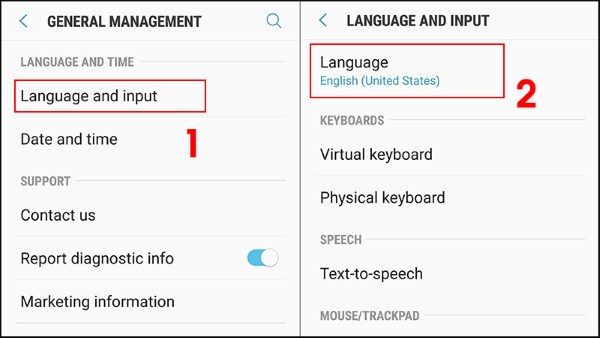 Chọn Ngôn ngữ và phương thức nhập (Language and input)