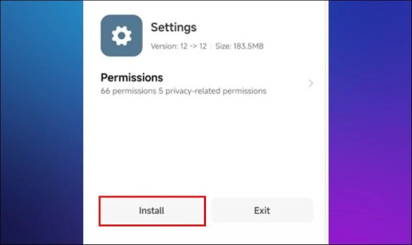 Nhấn chọn Cài đặt (Install)