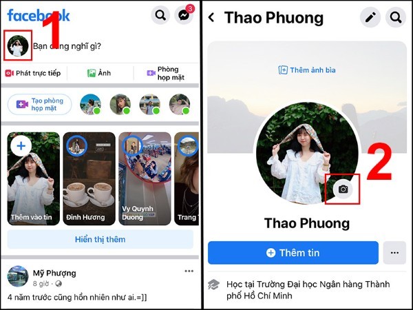 Nhấn ảnh đại diện > Chọn ảnh mới