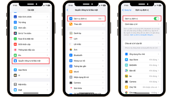 Bật Vị trí trên ứng dụng Facebook của iOS