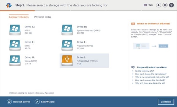 Chọn phân vùng chứa file Excel 