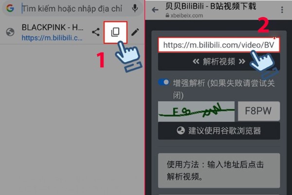 Sao chép liên kết video