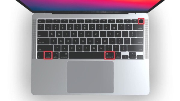 Nhấn tổ hợp Control + Command + Power (nút nguồn)