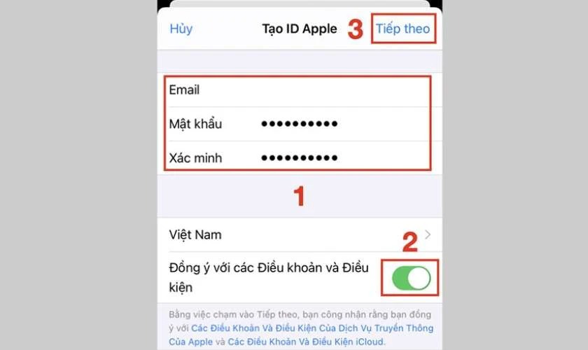 cách tạo icloud mới trên iphone