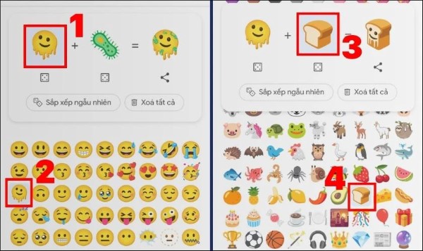 Nhấn vào ô và chọn một emoji bất kỳ