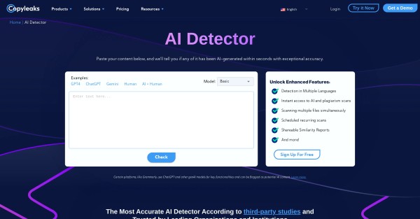 Công cụ AI Content Detector by Copyleaks