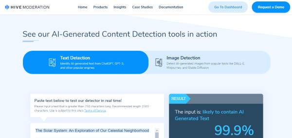 Ứng dụng Hive Moderation Text Detection