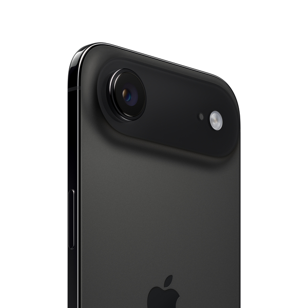 iPhone Air màu đen không gian nổi bật với cụm camera tinh gọn, viền bóng bẩy và thiết kế mang đậm vẻ sang trọng, mạnh mẽ.