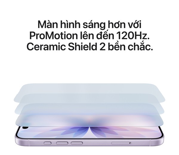 Màn hình iPhone 17 sáng hơn ProMotion đến 120Hz